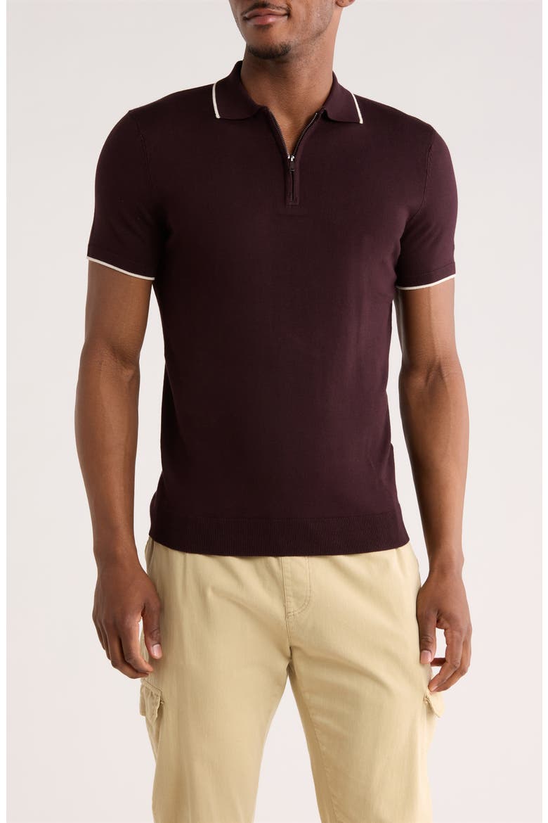 Quarter Zip Polo Sweater, Main, color, WINE