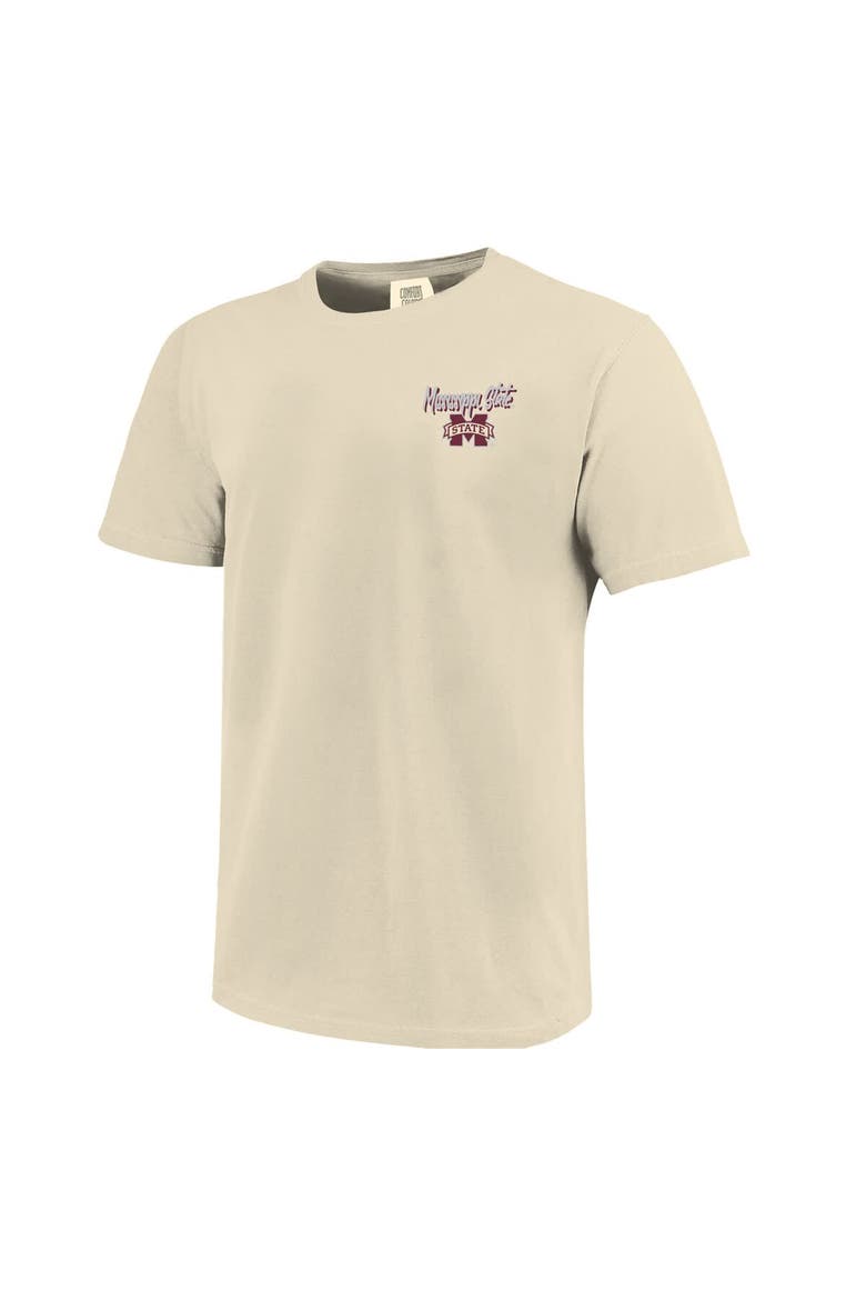 Men's Image One  Natural Mississippi State Bulldogs Comfort Colors Hand-Drawn Campus Stack T-Shirt, Alternate, color, Natural