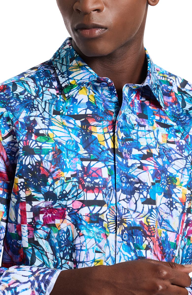 Robert Graham Trumbell Cotton Button-Up Shirt, Alternate, color,