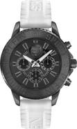PLEIN SPORT Glam Chrono Silicone Strap Watch, 44mm