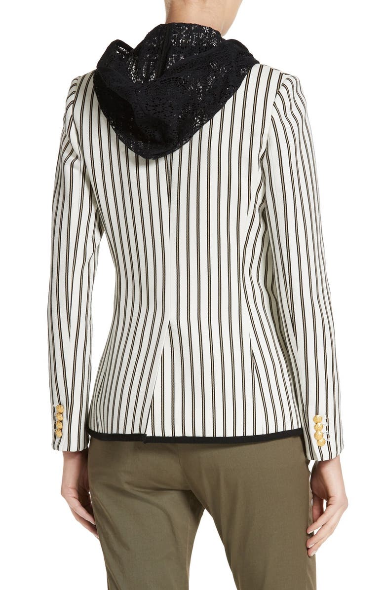 Veronica Beard Spirit Stripe Cotton Blazer, Alternate, color,