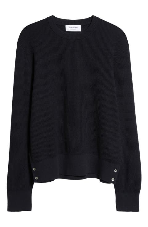Tシャツ・カットソー THOM BROWNE Midnight Blue Wool Sweater 01_25P_1002U1G34_016_F.jpg