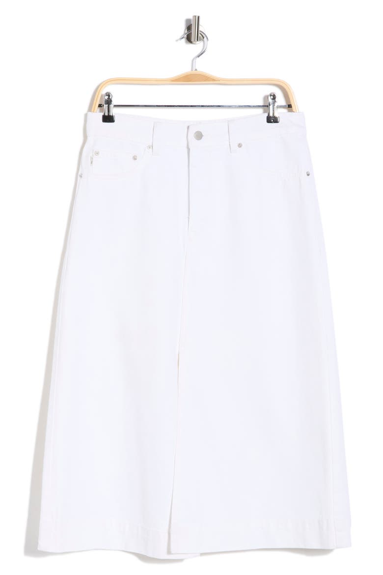 Alma A-Line Denim Skirt, Alternate, color, WHITE