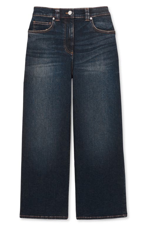 Reiss Dark Blue Denim Culotte Jeans In Blue