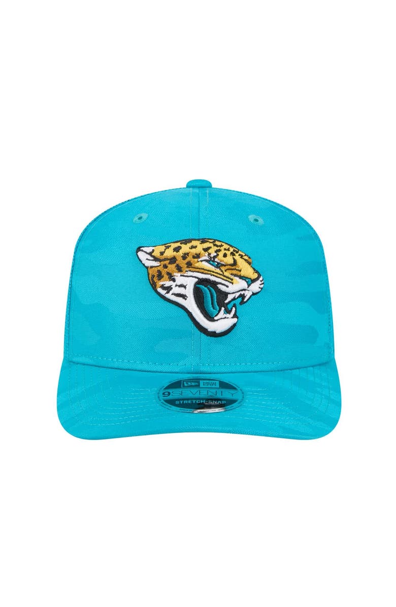 New Era Men's New Era Teal Jacksonville Jaguars Adventure Camo Trucker 9SEVENTY Stretch-Snap Adjustable Hat, Alternate, color, Teal