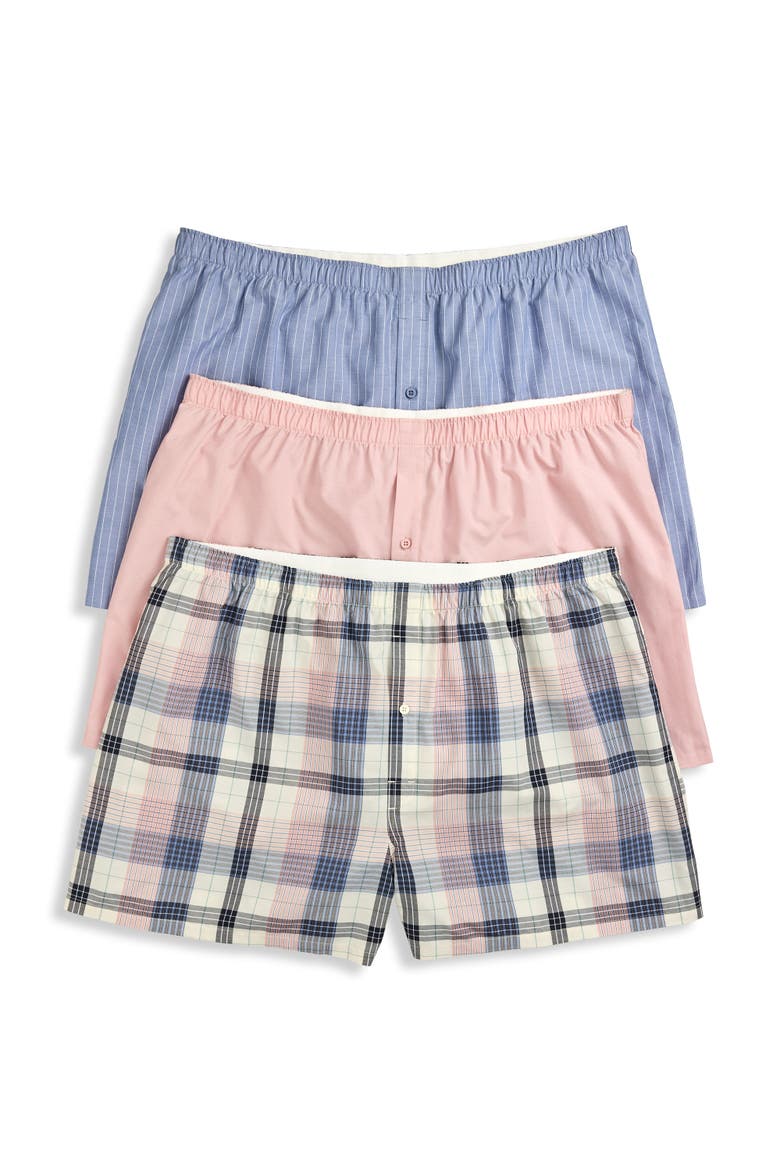 Big & Tall 3-pk 4.5 Inch Woven Boxers, Main, color, VANILLA ICE