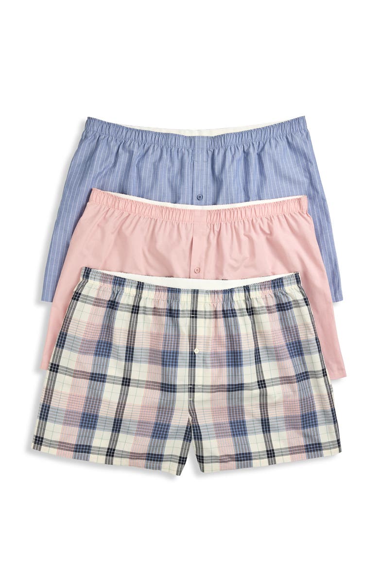 Harbor Bay by DXL Big & Tall 3-pk 4.5 Inch Woven Boxers, Main, color, Vanilla Ice