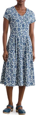Seasalt Cornwall Pier View Floral Midi Fit & Flare Dress