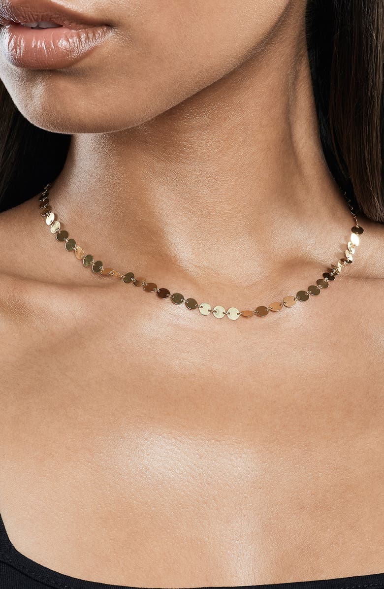 LANA Laser Disc Chain Necklace, Alternate, color, Yellow Gold