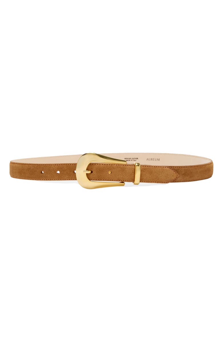 AUREUM No. 17 Suede Belt, Main, color, Honeycomb Suede/ Gold