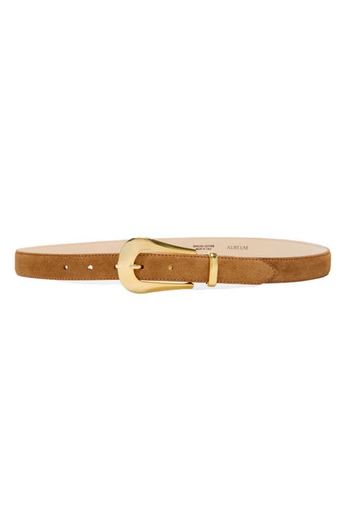Aureum No. 17 Suede Belt In Honeycomb Suede/gold