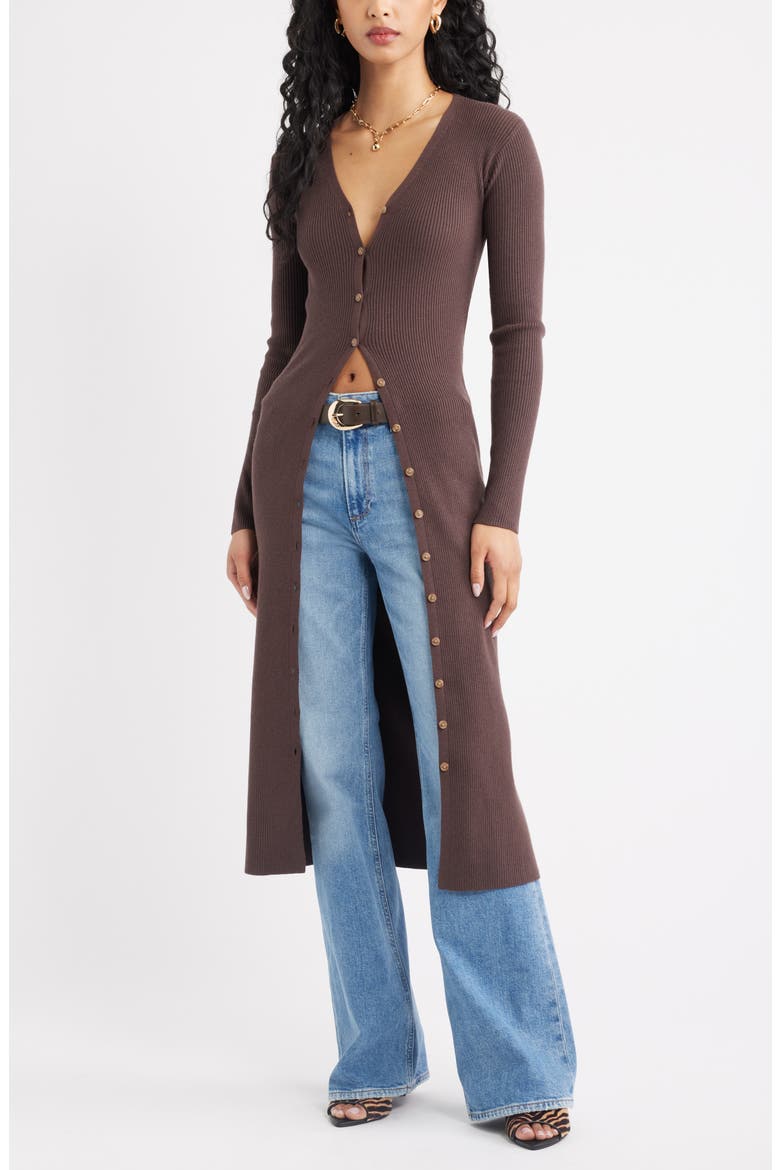 Convertible Cardigan Dress, Alternate, color, BROWN SEAL