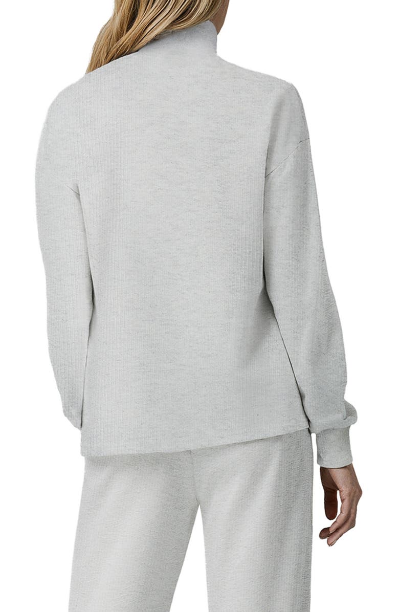 Three Dots Brushed Ribbed Pullover Sweatshirt, Alternate, color, Heather Grey