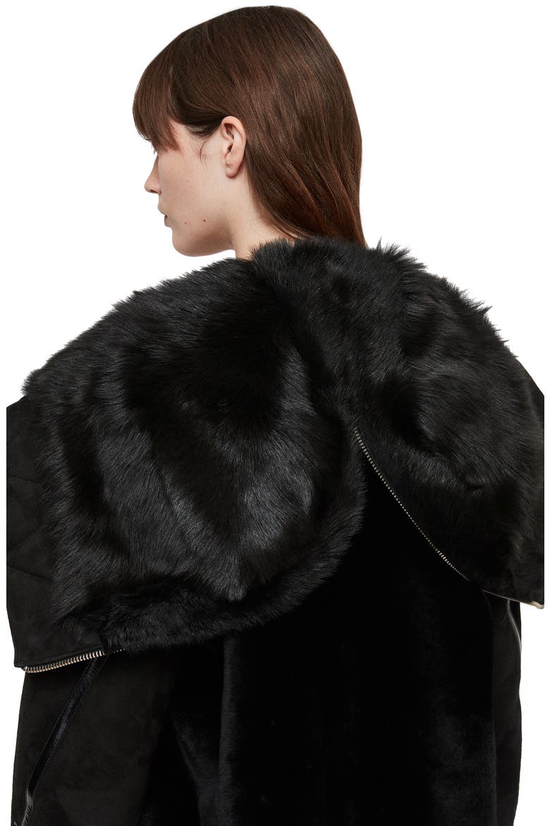 State Lux Suede Parka with Genuine Shearling Trim, Alternate, color, BLACK/ BLACK