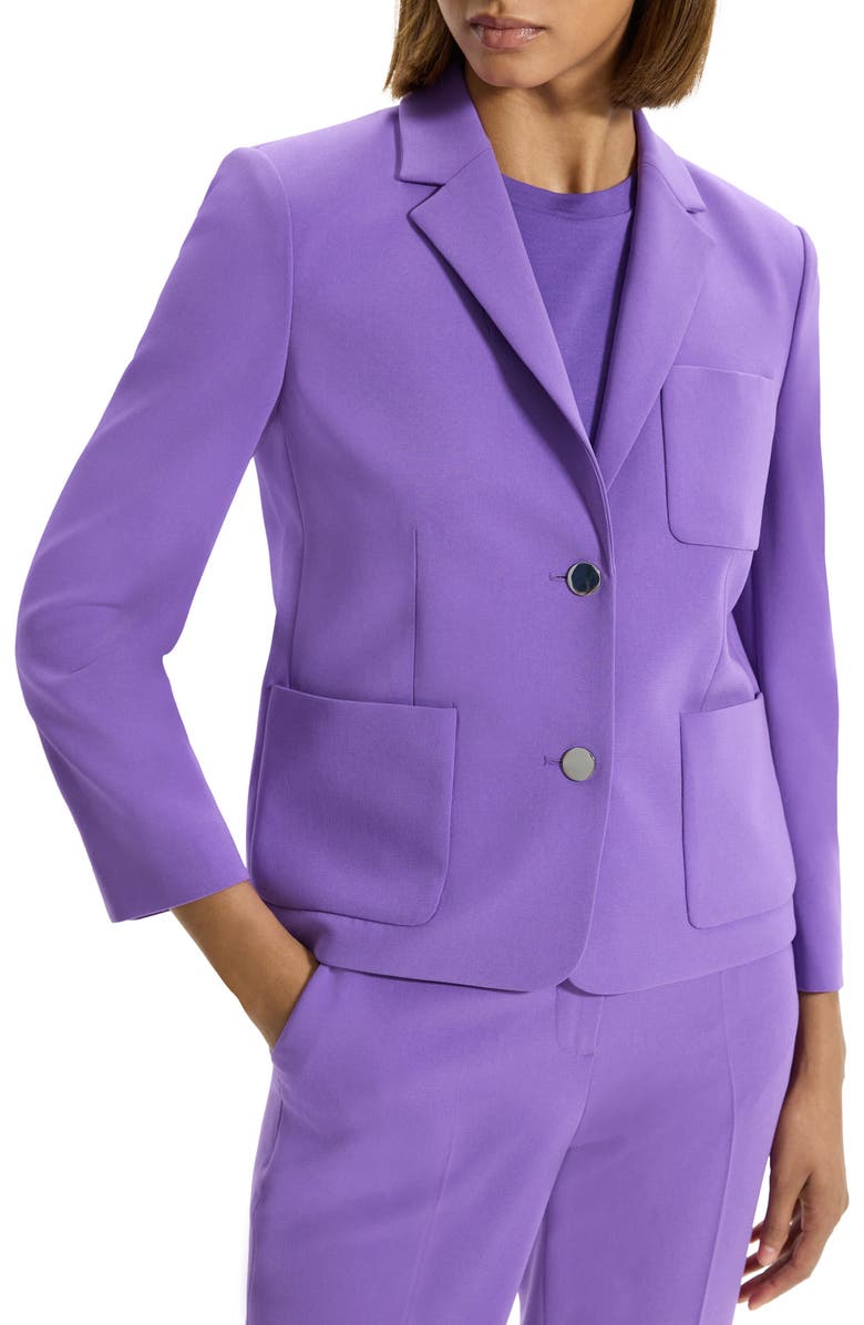 Theory Shrunken Single Breasted Blazer, Alternate, color, Bright Peony