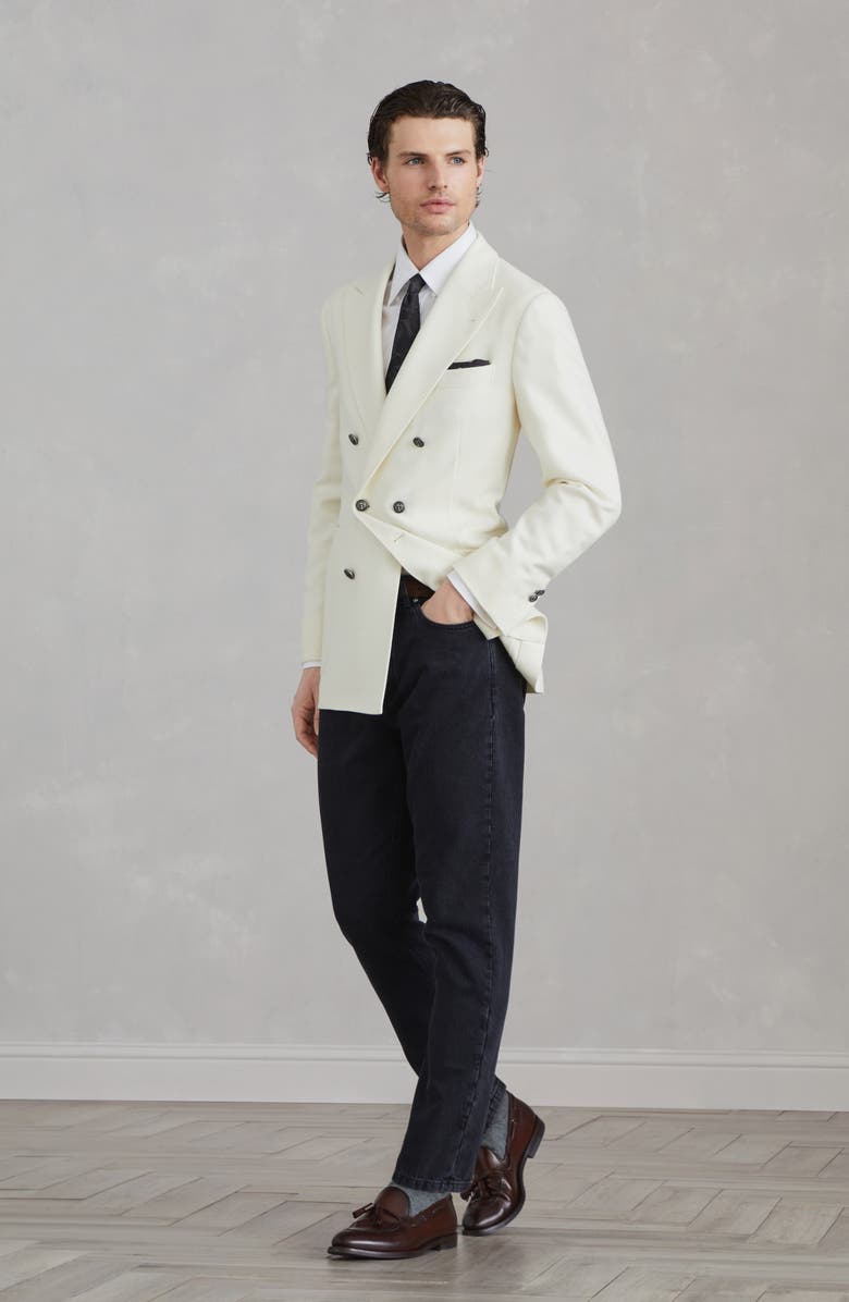 Brunello Cucinelli Diagonal twill unconstructed blazer, Alternate, color, 