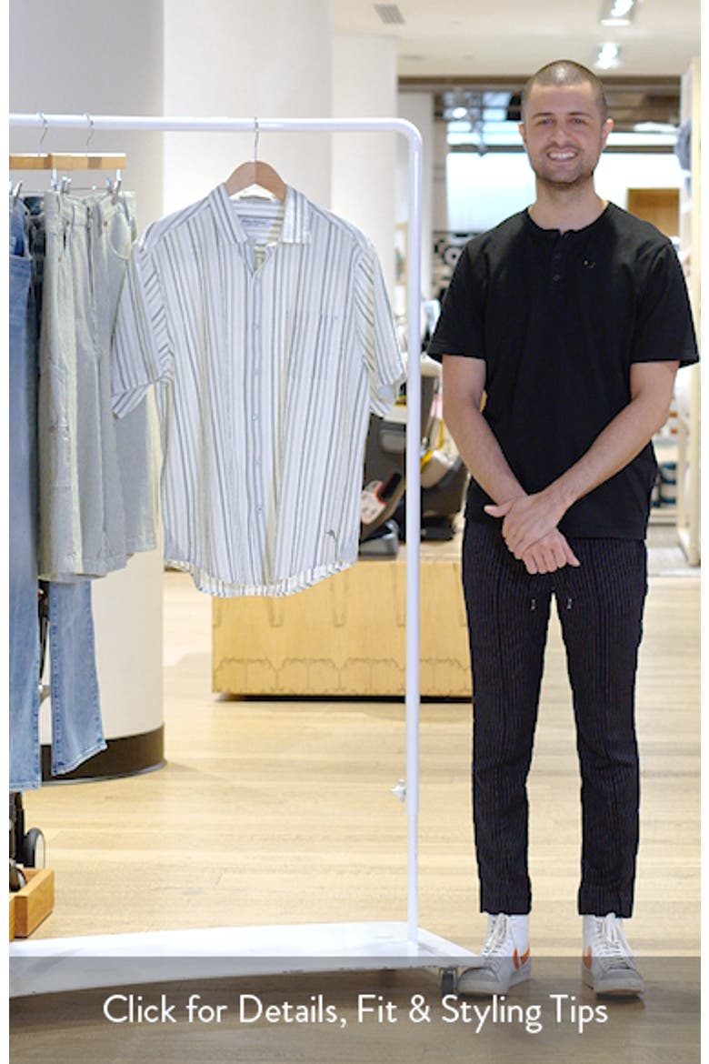 Nova Wave Silve Stripe Short Sleeve Seersucker Button-Up Shirt video