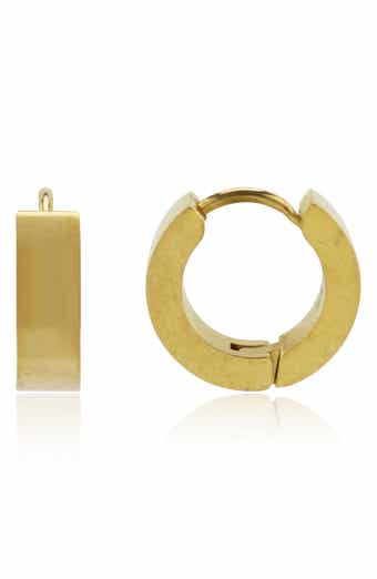 REBL Round Huggie Hoop Earrings
