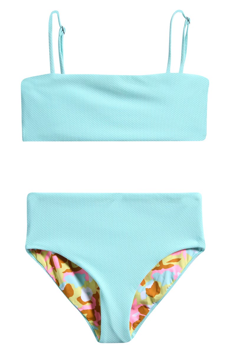 Maaji Kids' Sea Glass Reversible Two-Piece Swimsuit, Main, color, Sea