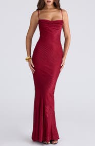 HOUSE OF CB Nalani Satin Burnout Gown