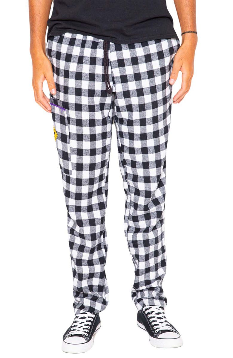 Skidz Zip Stash Check Cotton Flannel Pants, Main, color, 