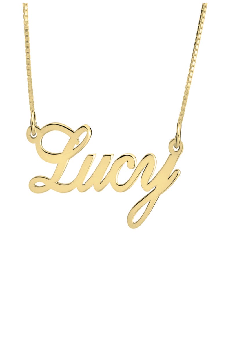 Personalized Nameplate Necklace, Main, color, GOLD PLATED