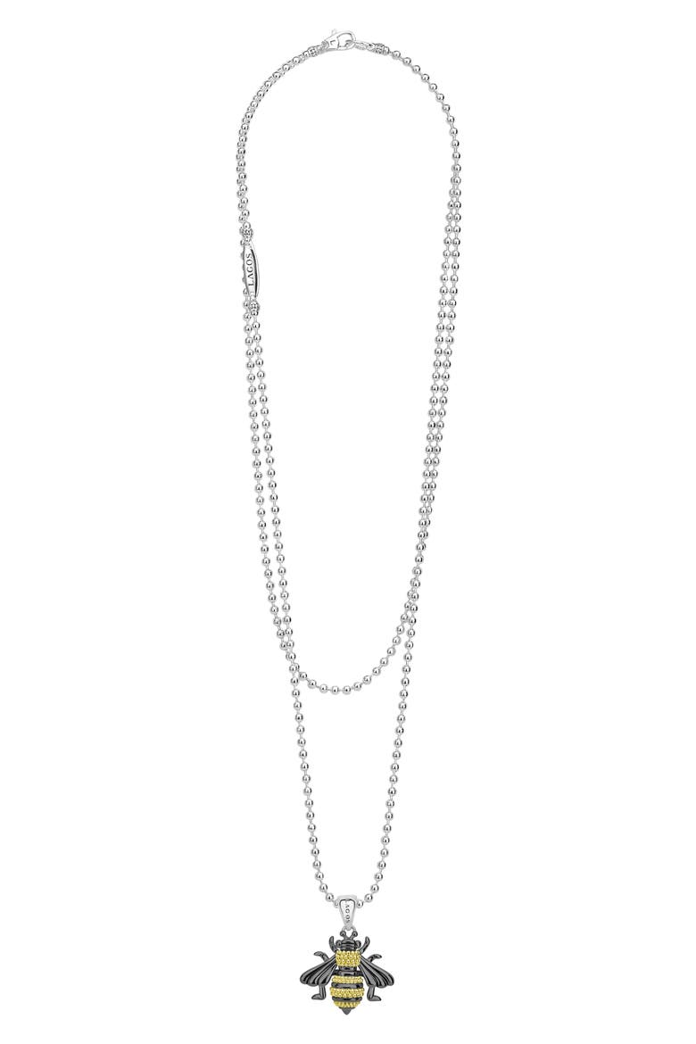 Rare Wonders - Honeybee Pendant Long Necklace, Alternate, color, SILVER/ GOLD