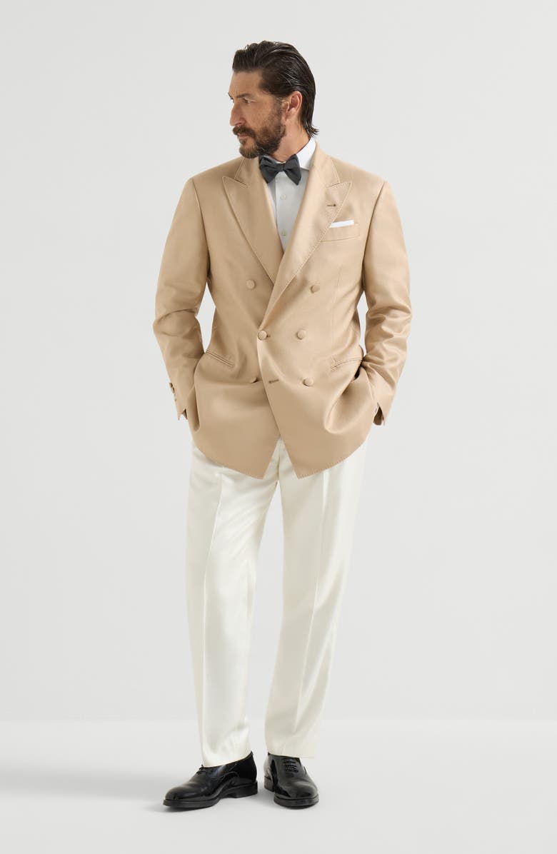 Brunello Cucinelli Tuxedo Jacket, Alternate, color, Camel