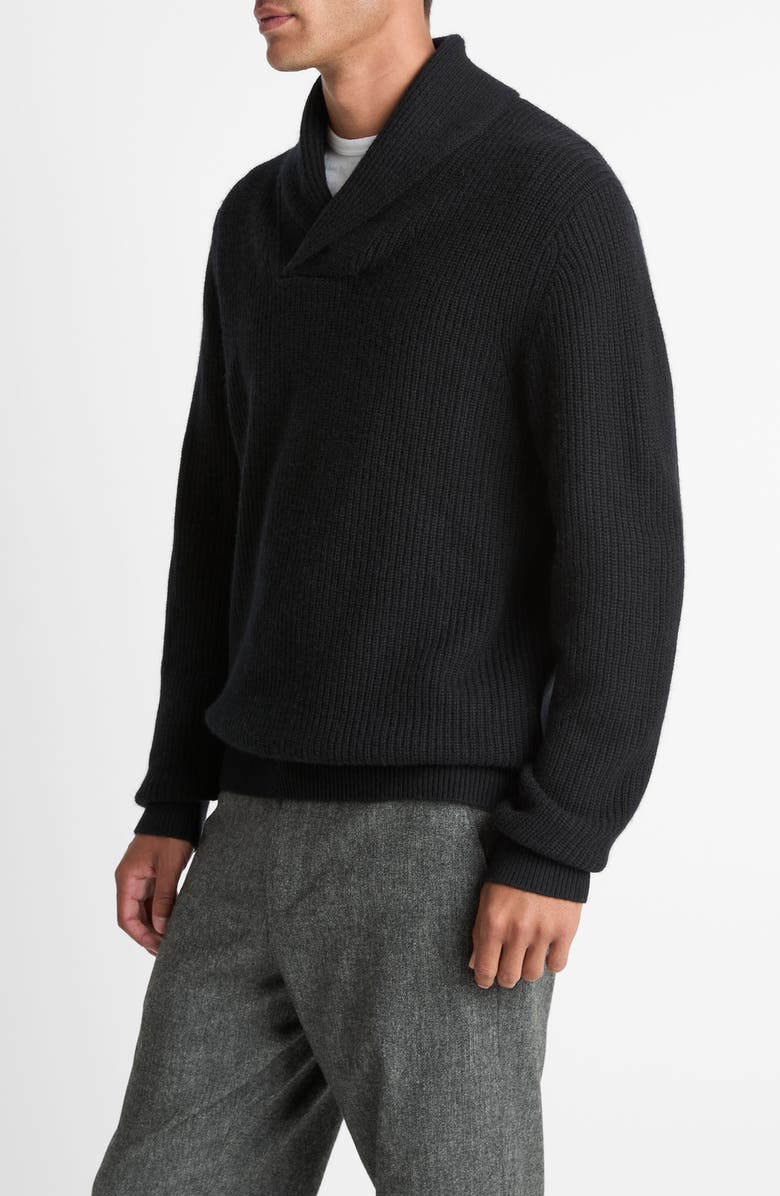 Vince Shaker Stitch Wool & Cashmere Sweater, Alternate, color, Black