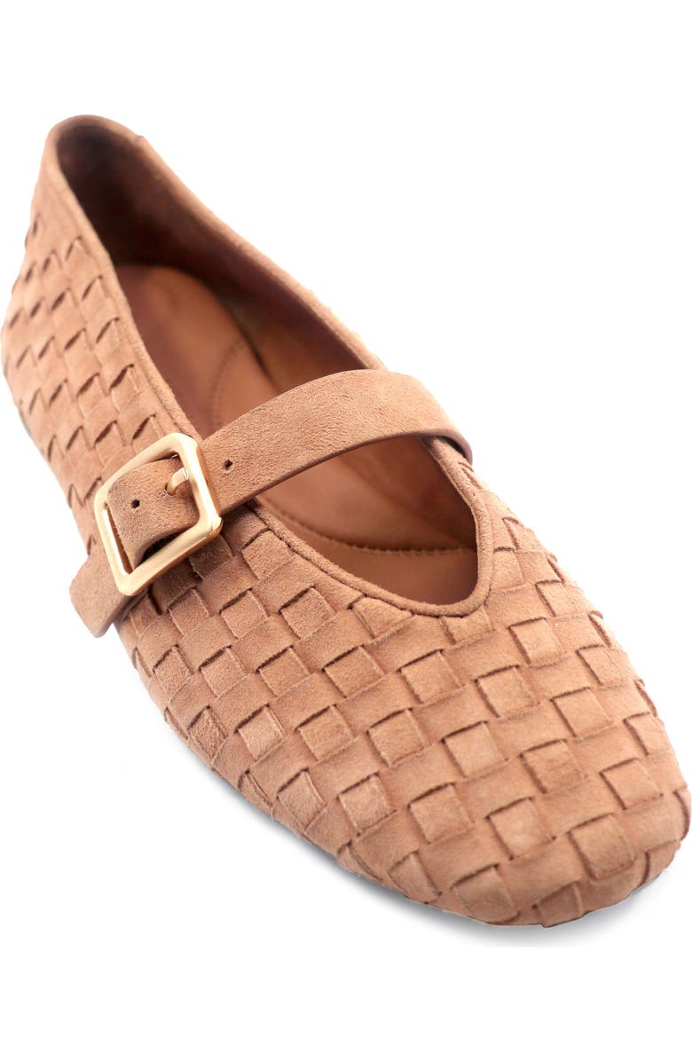 Gentle Souls Winifred Woven Mary Jane Flat, Main, color, Camel Suede
