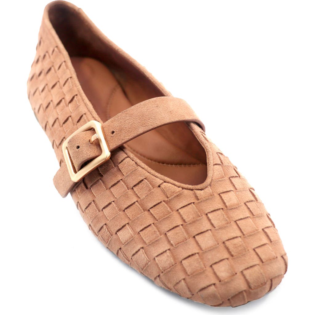 Gentle Souls Winifred Woven Mary Jane Flat In Brown