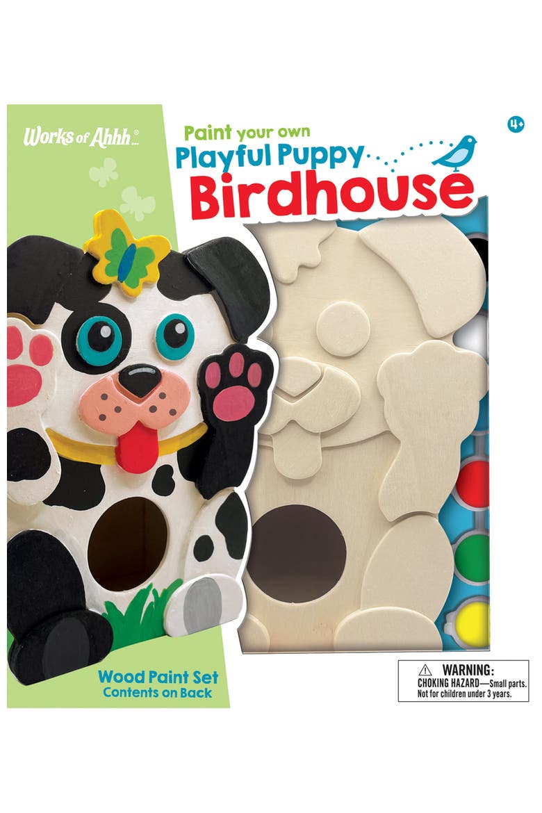 Playful Puppy Birdhouse Wood Craft Kit, Main, color, Multicolor