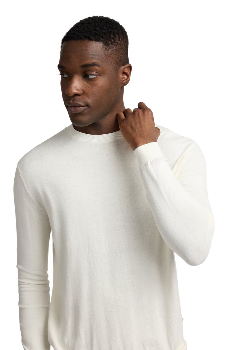 Onia Fine Cotton Knit Long Sleeve Crewneck Sweater, Alternate, color, Egret