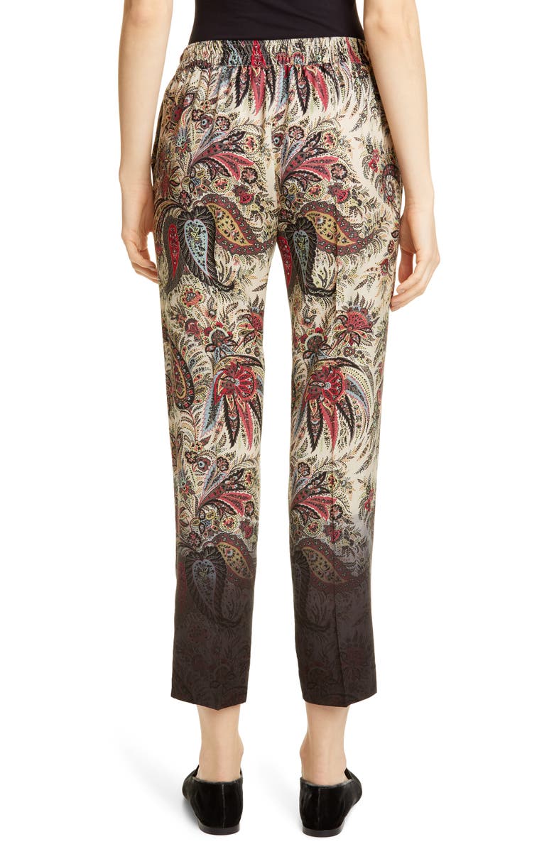 Etro Dégradé Paisley Print Wool Crop Pants, Alternate, color,