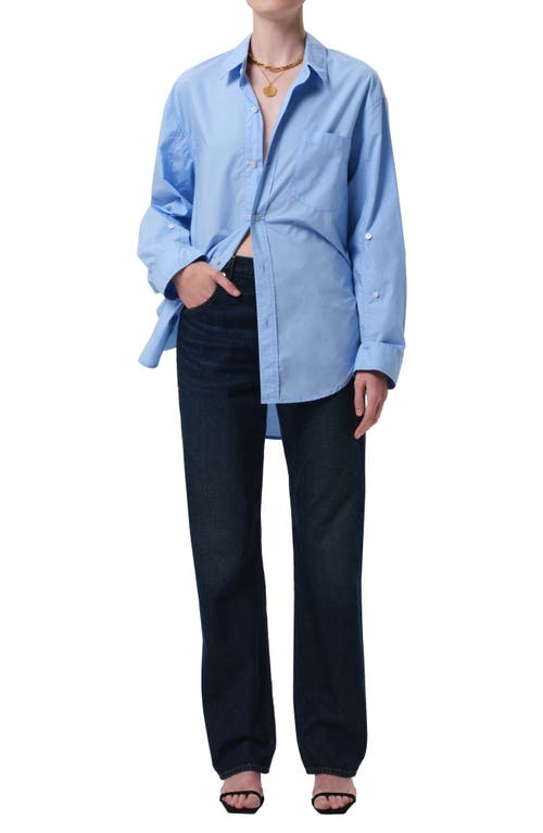 Citizen Of Humanity Citizens Of Humanity Kayla Oversize Poplin Button-up Shirt In Blue