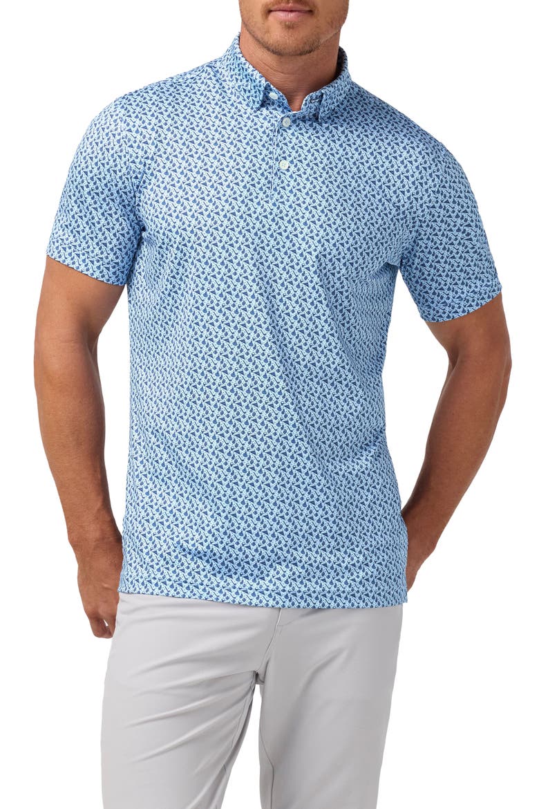 Versa Trim Fit Performance Golf Polo, Main, color, CLOUD BLUE SCENIC DRIVE