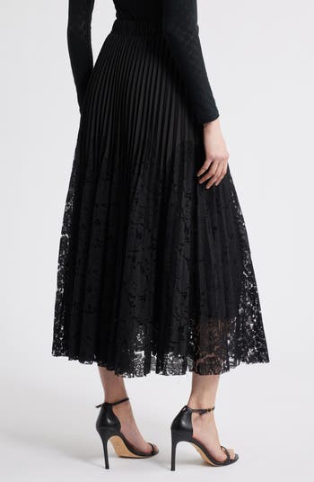 Madaleine Pleated Lace Skirt
