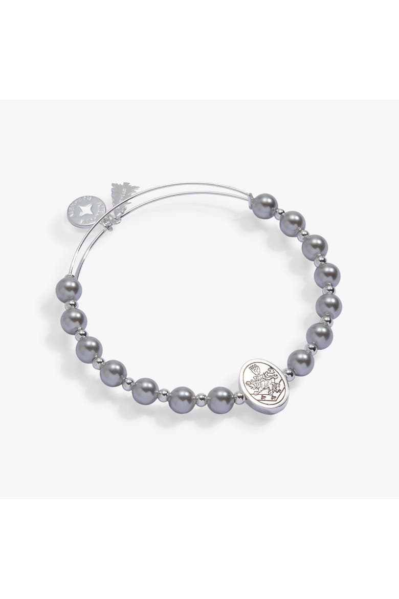 The Twilight Saga Cullen Crest Beaded Charm Bangle, Main, color, Silver