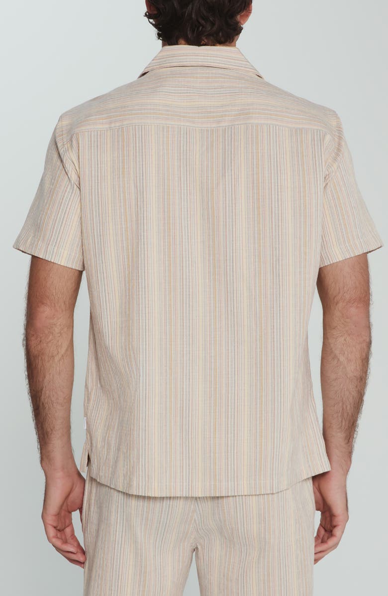 7 Diamonds The Verve Striped Camp Shirt, Alternate, color, Tan