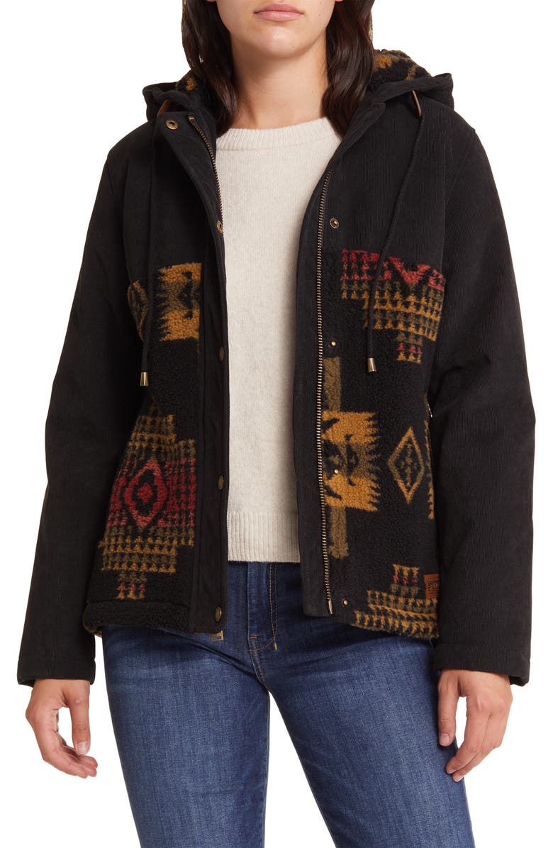 Pendleton Blanca Mix Media Zip-Up Hooded Jacket, Alternate, color,