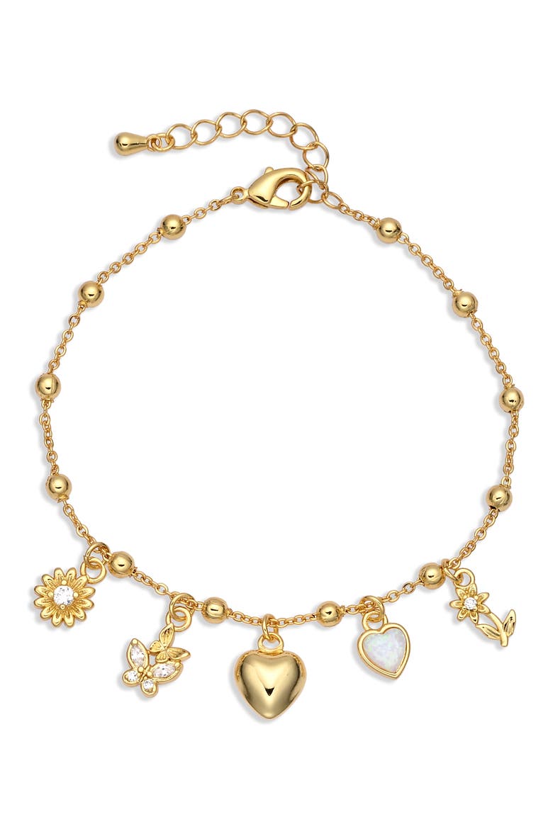 Celeste Charm Chain Bracelet, Main, color, GOLD