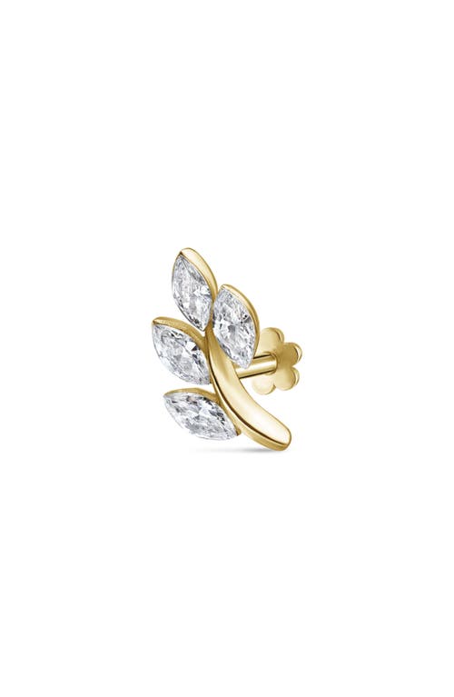 Shop Maria Tash Diamond Vine Threaded Stud Earring In Yellow Gold