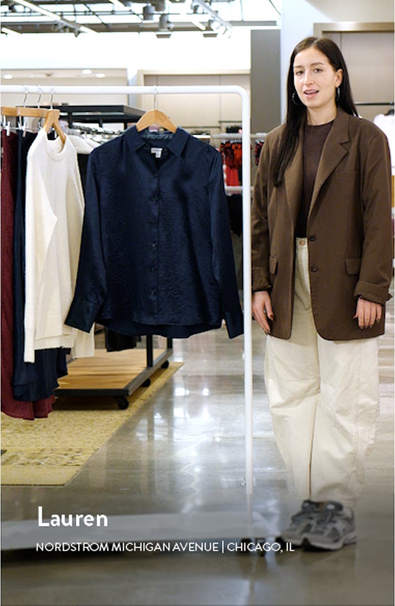 Hammered Satin Button-Up Shirt, sales video thumbnail