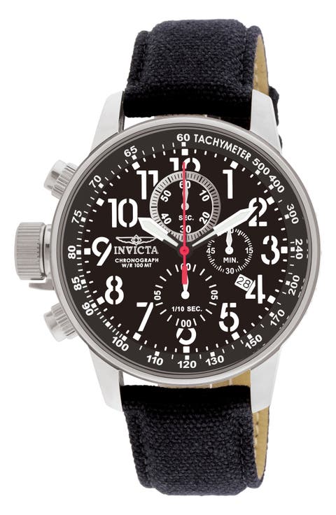 I-Force Chronograph Canvas Strap Watch, 46mm