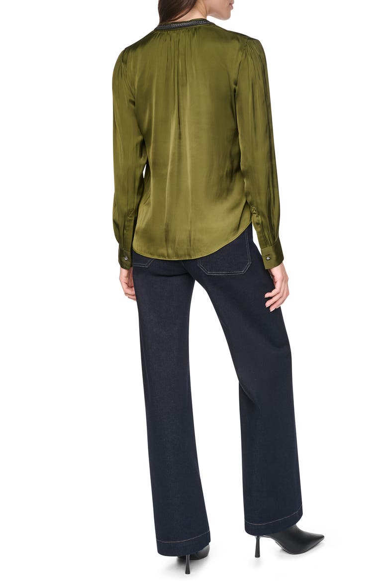 Park Satin Top, Alternate, color, DARK OLIVE