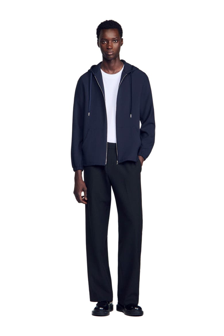 Hooded shirt jacket, Main, color, Navy blue