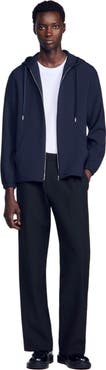 SANDRO Hooded shirt jacket