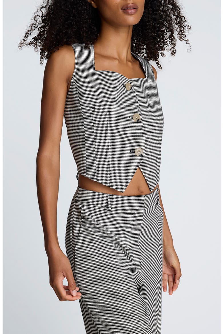 Herringbone Fitted Vest, Alternate, color, OYSTER/ BLACK