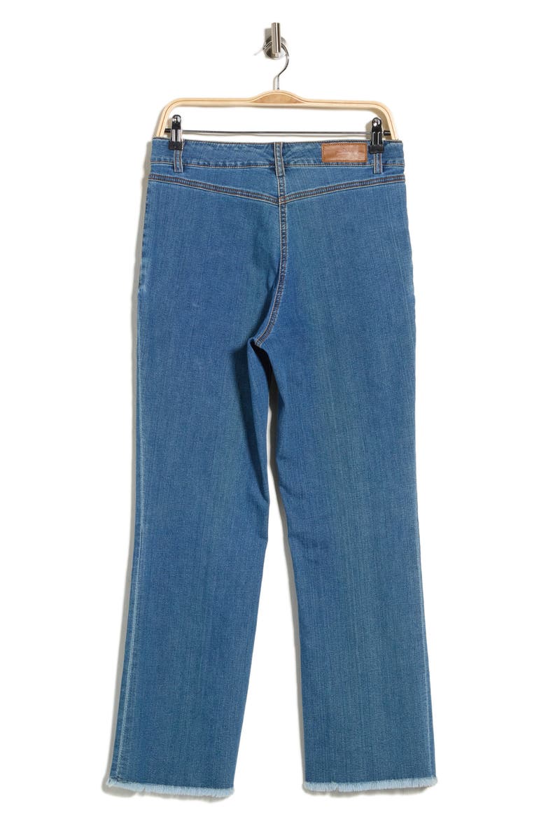 Raw Hem High Waist Trousers, Alternate, color, DENIM