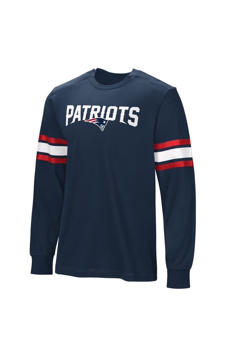 NFL Men's Navy New England Patriots Hands Off Long Sleeve Adaptive T-Shirt, Alternate, color, Navy